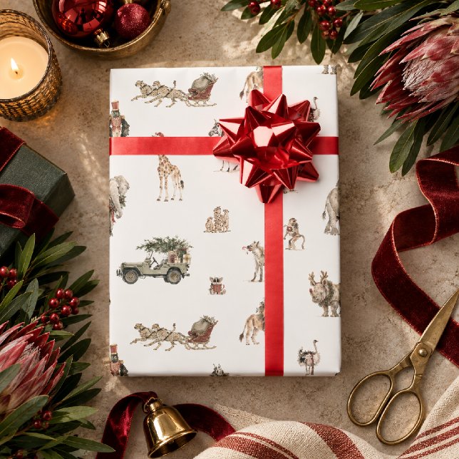 Safari Djur Jul Inpackningspapper Presentpapper (Skapare uppladdad)
