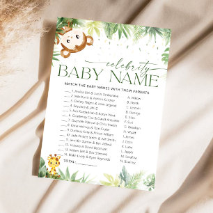 Safari Djur Kändis Babynamn Spelkort