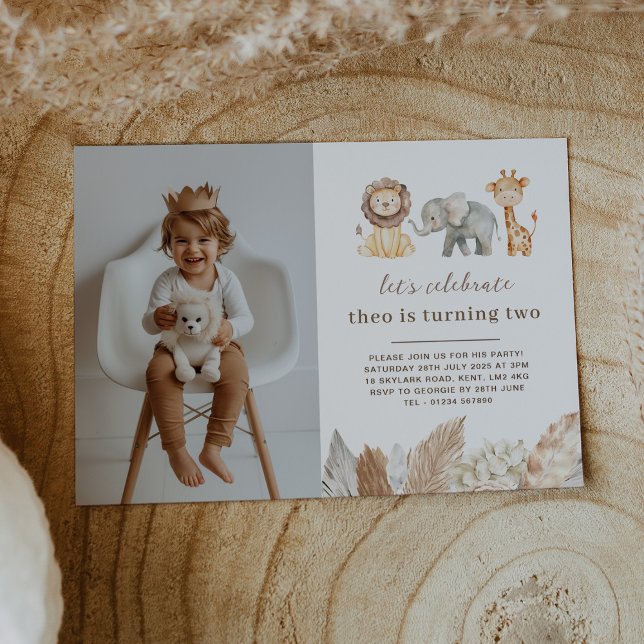 Safari Djur Landskapsfoto Inbjudan (Skapare uppladdad)