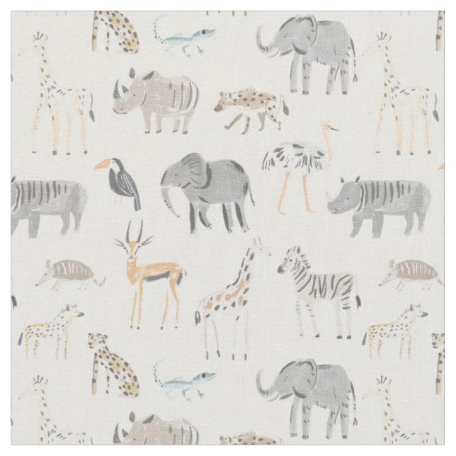 Safari djur Minimal för barnkammare Tyg (Närbild)