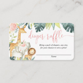 Safari-djur rosa-kort för raffkort tilläggskort