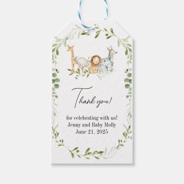 Safari Djur Tack Kort, Safari Presentetiketter (Framsidan)