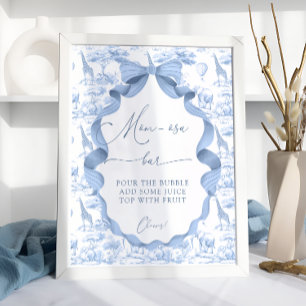 Safari Djur Toile de Jo Baby Shower Mamma-osa Bar Poster