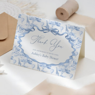 Safari Djur Toile de Jouy Baby Shower Tacksamhetsk Tack Kort