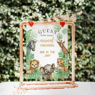 Safari-djur Tropical Baby Shower crackers-spel Poster