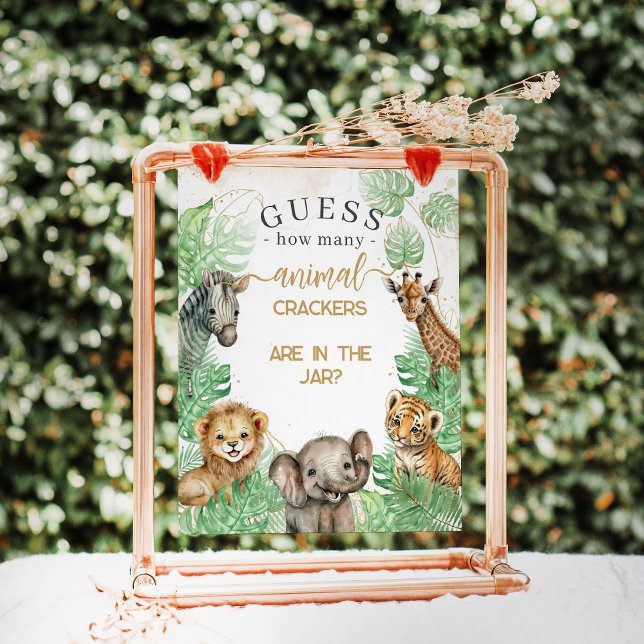 Safari-djur Tropical Baby Shower crackers-spel Poster (Skapare uppladdad)
