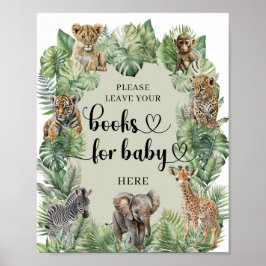 Safari-djur Tropical grey bokar för baby Poster