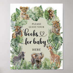 Safari-djur Tropical grey bokar för baby Poster