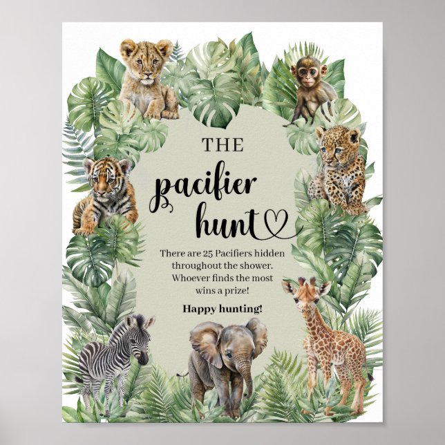 Safari-djur Tropical Nappar Hunt-vilt Poster (Framsidan)
