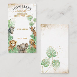 Safari-djur Tropisk Baby Shower krackerspel Tilläggskort