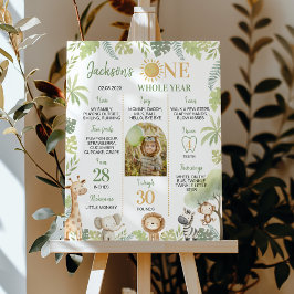 Safari Djur Vild Ett Födelsedagsjubileumsskylt Poster