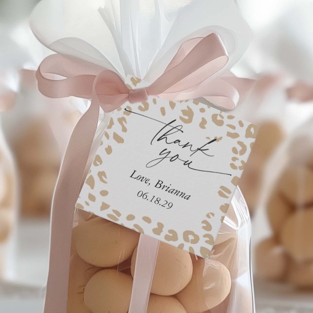 Safari-djuravtryck Kön Neutral babydusch Gåvor Etiketter (Safari Animals, Gender Neutral Shower favor thank you tag.)