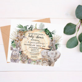 Safari Djurungar Akvarell Djungel Baby Shower