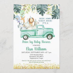 Safari Drive by Baby Shower-inbjudan Inbjudningar