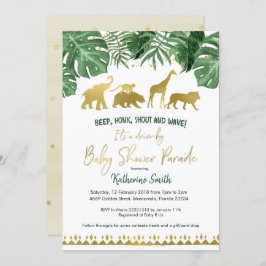 Safari Drive by Baby Shower Parad-inbjudan Inbjudningar