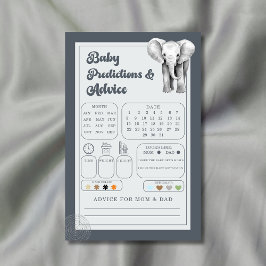 Safari Elephant Baby Predictions and Advice Card