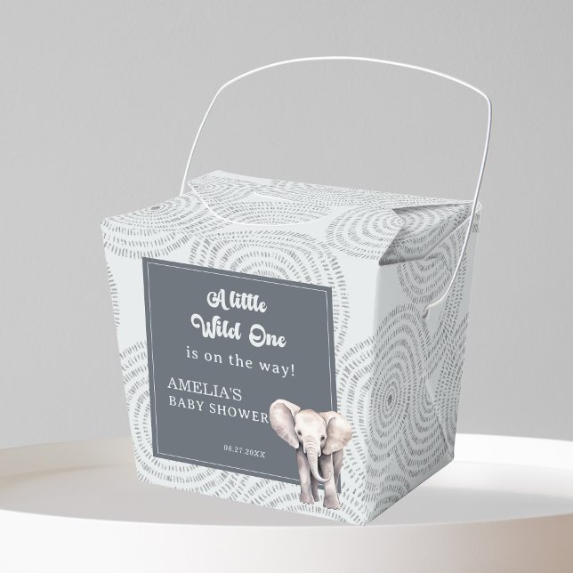 Safari Elephant Baby Shower Favor Box Presentaskar (Skapare uppladdad)