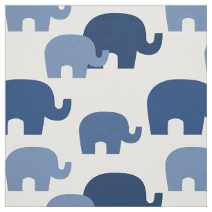 Safari Elephant Blue Silhouette Tyg