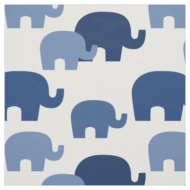 Safari Elephant Blue Silhouette Tyg (Provkarta)