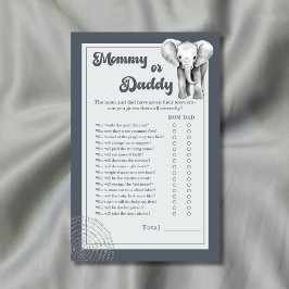 Safari Elephant Mamma eller Baby Shower Game