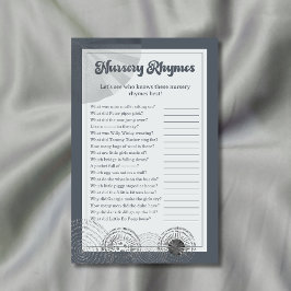 Safari Elephant Nursery Rhymes Baby Shower Game