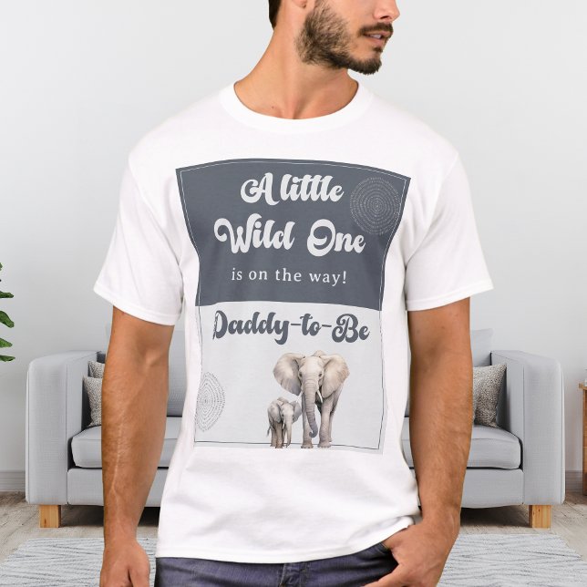 Safari Elephant Pappa till Be Baby Shower Shirt T Shirt (Skapare uppladdad)