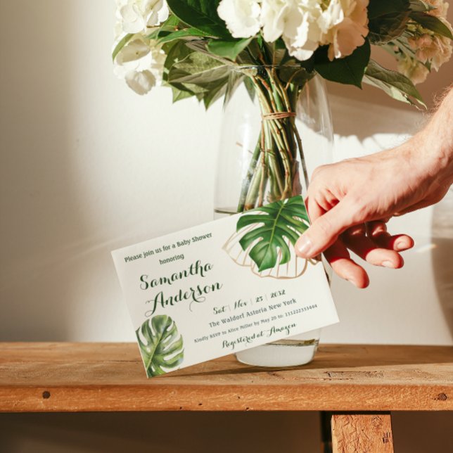 Safari enkel tropisk Vild en babystötare Inbjudningar (Skapare uppladdad)