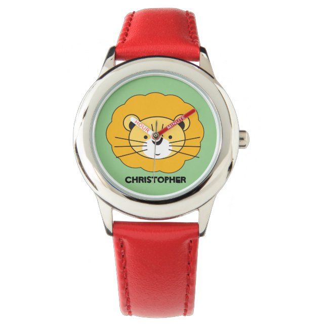 "Safari Explorer" - Personlig Lejona Safari Watch Armbandsur (Framsida)