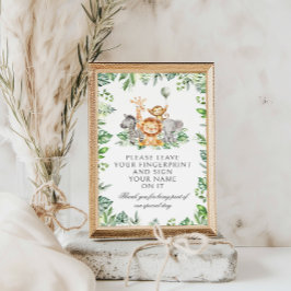 Safari Fingerprint Träd Baby Shower Games