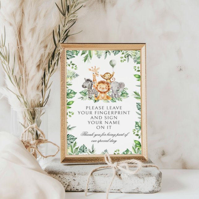 Safari Fingerprint Träd Baby Shower Games (Skapare uppladdad)