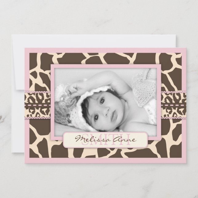 Safari Flickannonskort Inbjudningar (Framsida)