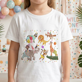 Safari Födelsedag Söt Djungelfest Djur Barn T Shirt