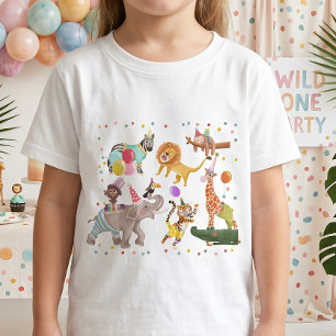 Safari Födelsedag Söt Djungelfest Djur Barn T Shirt