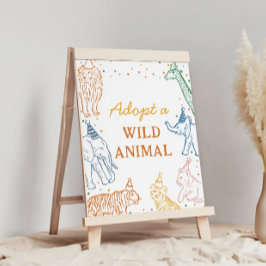 Safari Födelsedagsfest Adoptera ett djur Bordsskyl Poster