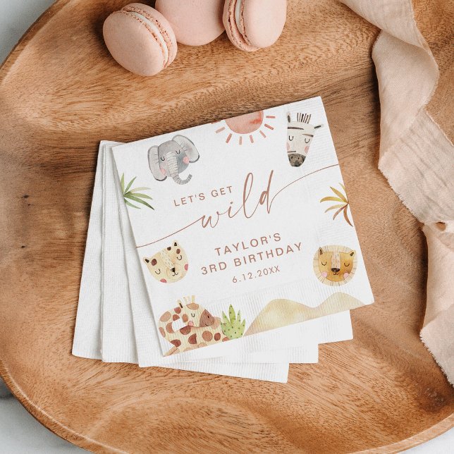 SAFARI FÖDELSEDAGSFEST PAPPERSSERVETT (Skapare uppladdad)