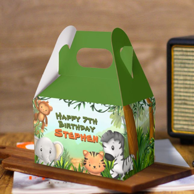 Safari Födelsedagsfest Presentaskar (Safari Birthday Favor Box)