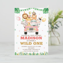 Safari-födelsedagsinbjudan Vild en inbjudan