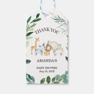 Safari Foliage Gender Neutral Baby Shower Gift Presentetikett