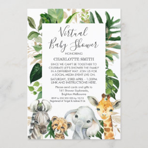Safari Foliage Virtuell Baby Shower-inbjudan Inbjudningar