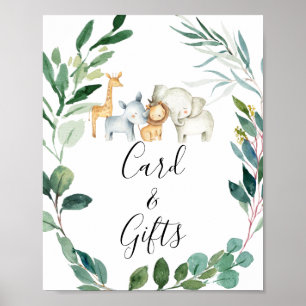 Safari Foliage WAN Baby Shower Sign Sign Poster