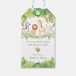 Safari Forest Jungle Animals Baby Shower Birthday Presentetikett