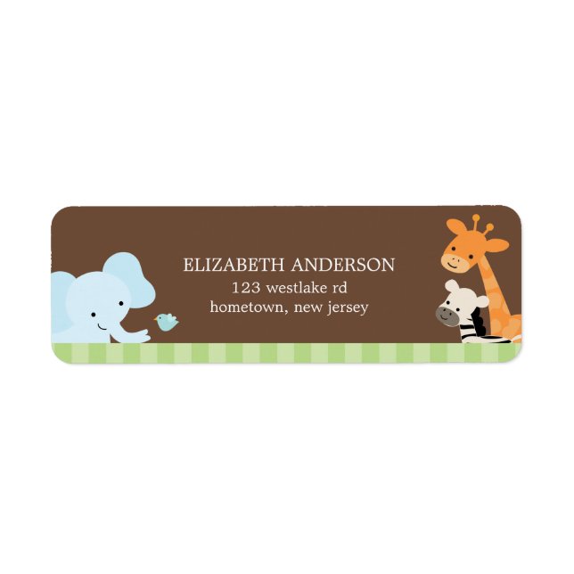 Safari Friends Adressetiketters Returadress Etikett (Framsidan)