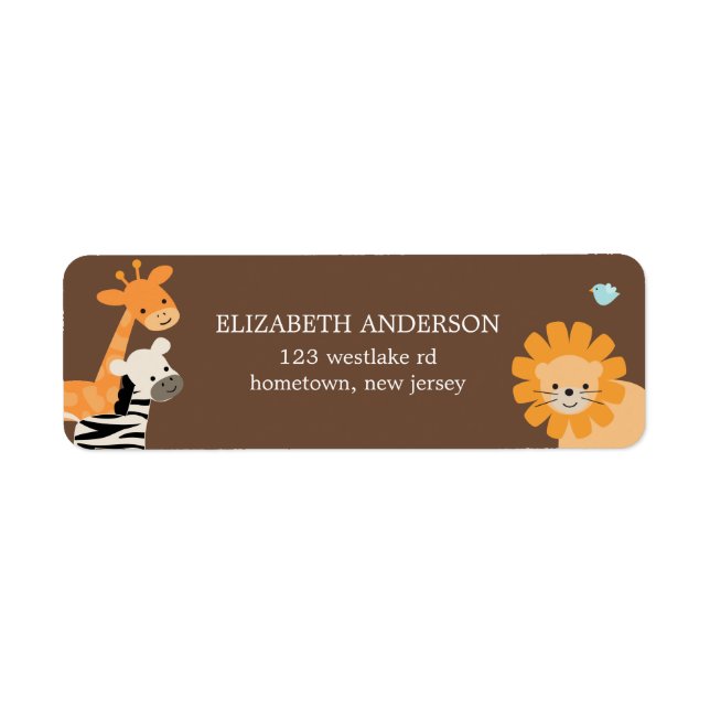 Safari Friends Adressetiketters Returadress Etikett (Framsidan)