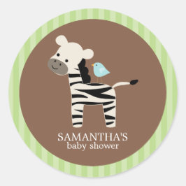 Safari Friends Baby Shower Stickers Runt Klistermärke