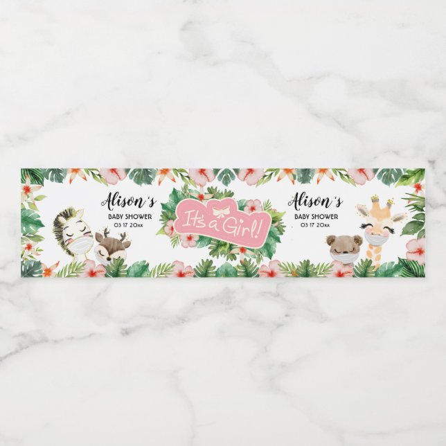 Safari Friends | Etiketter för Vattenflaska av bab (Singel etikett)