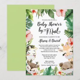 Safari Friends Gender Neutral Baby Shower by Mail Inbjudningar