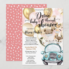 Safari Friends Gender Neutral Drive by Baby Shower Inbjudningar