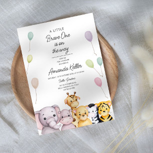 Safari Friends Jungle Baby Shower Inbjudningar