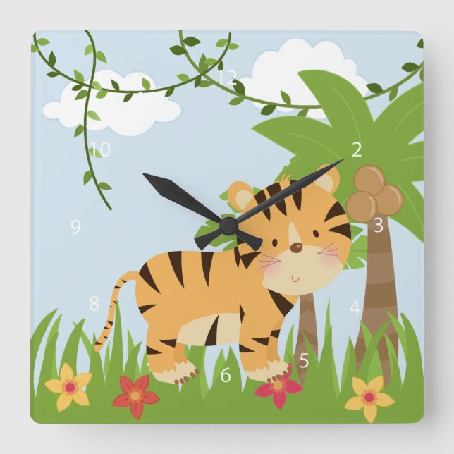 Safari Fyrkantig Klocka (Framsida)