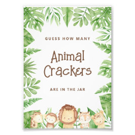 Safari Game Baby Shower - redigerbart tecken Fototryck